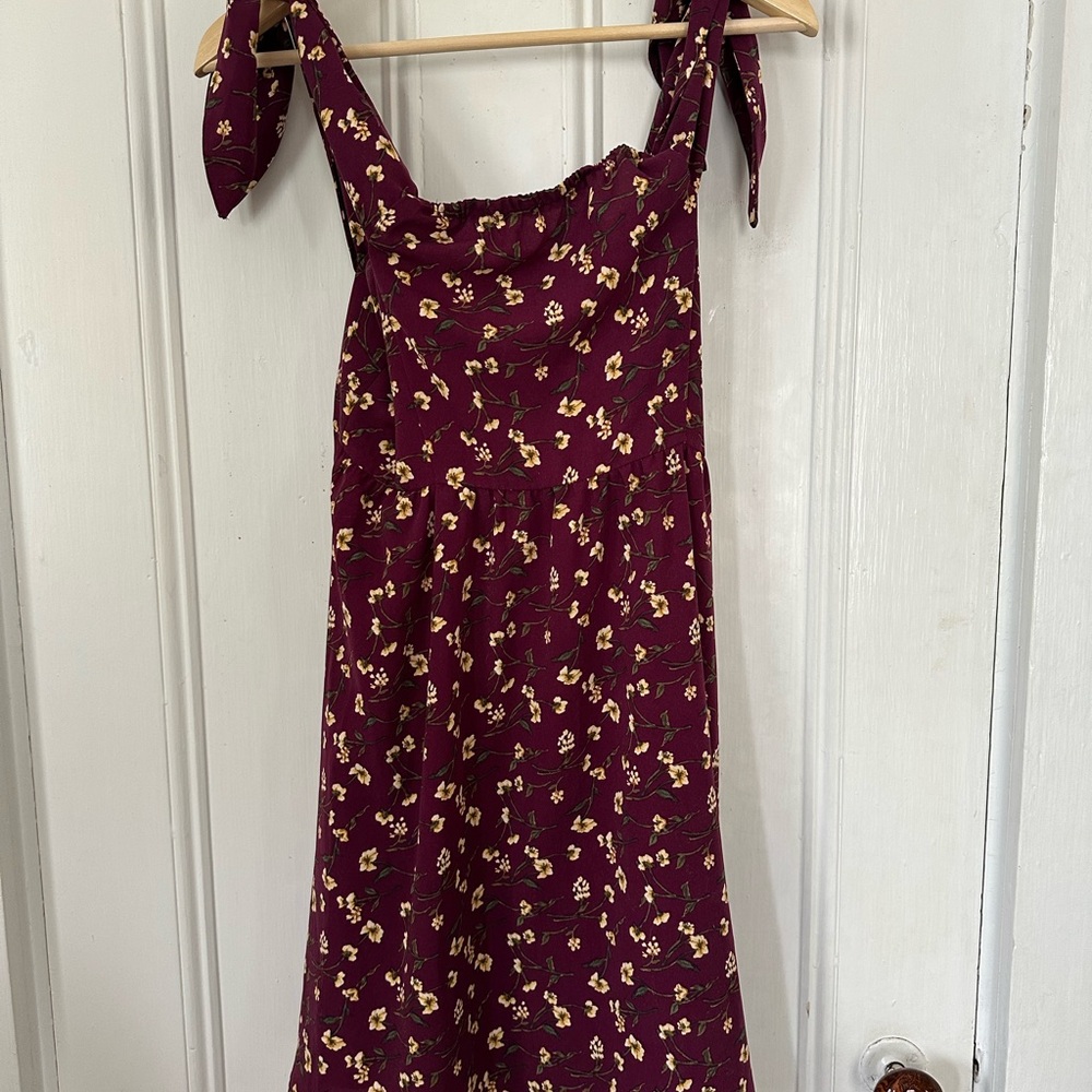 Xhilaration Burgundy Floral Mini Dress